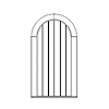 Radius top plank door
Unit Dimension 37-1/2" x 81-5/8"
Door Dimension 36" x 79-1/4"
Panels - Beadboard
Glazing - none